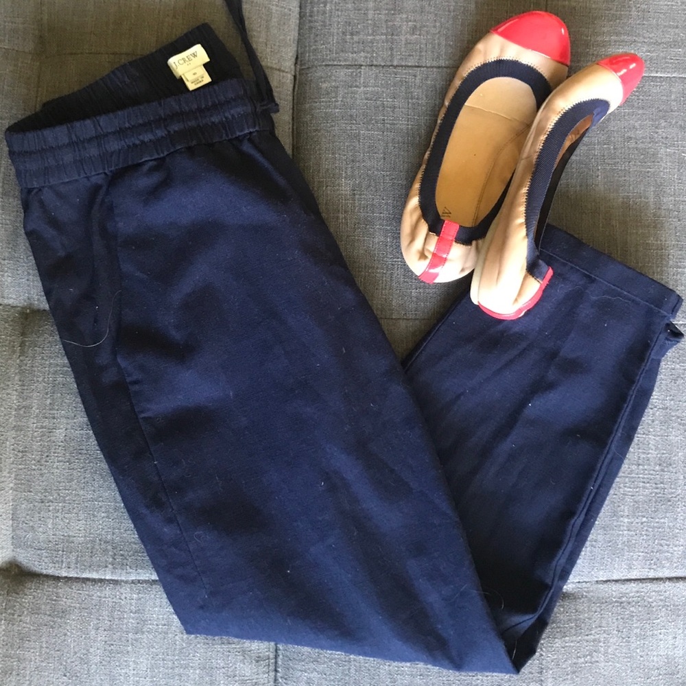 J. Crew Black Linen Drawstring Pants